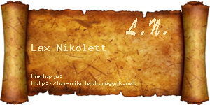 Lax Nikolett névjegykártya
