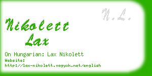 nikolett lax business card